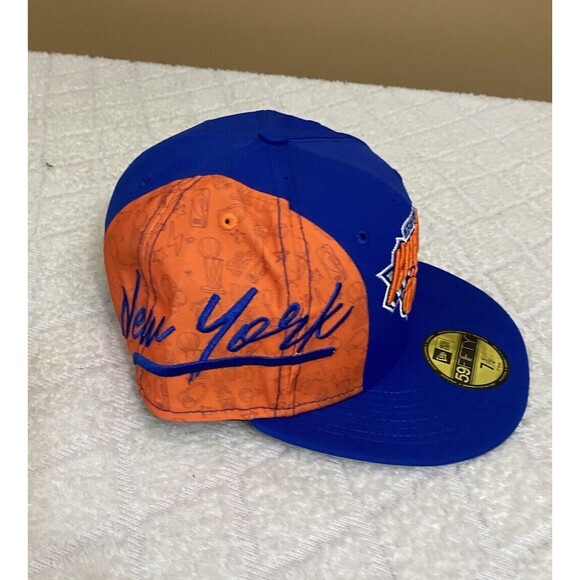 New Era 59Fifty New York Knicks Embroidered Orange/Blue Fitted Hat Size 7 1/2 - Picture 6 of 16